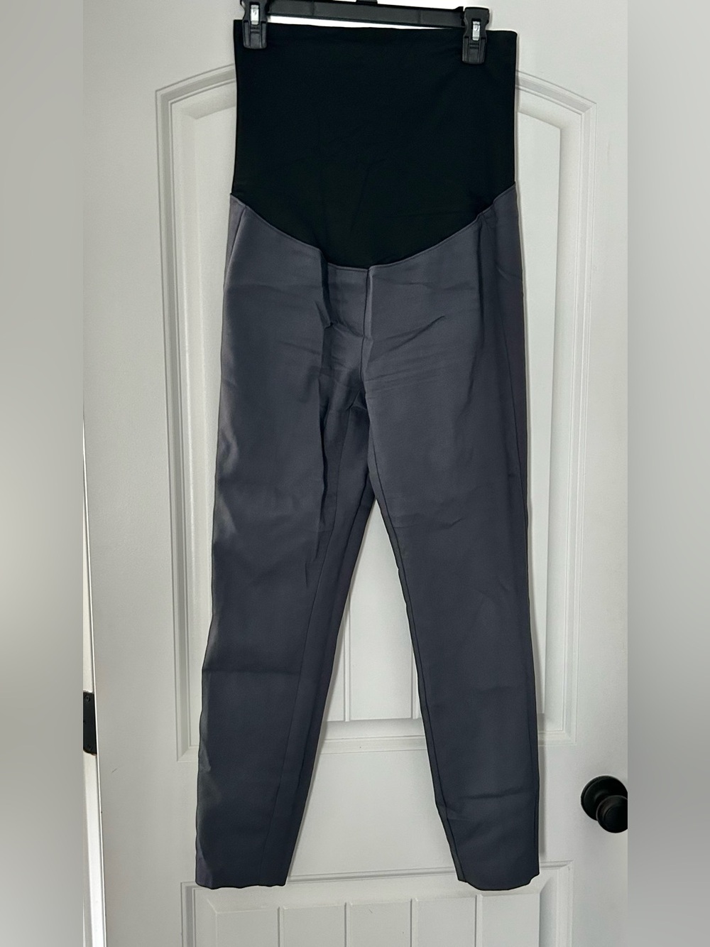 Loft Maternity Straight Leg Dress Work Pants in Dark Gray